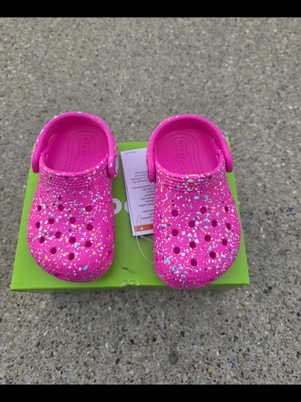 Kids Pink Glitter Foam Clogs Toddler Gilrs 6C